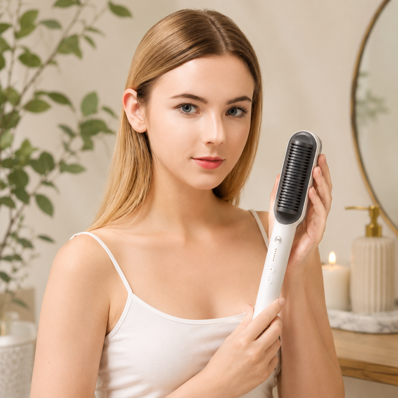 3 Funções da Escova Alisadora 3 em 1 Beauty Hair